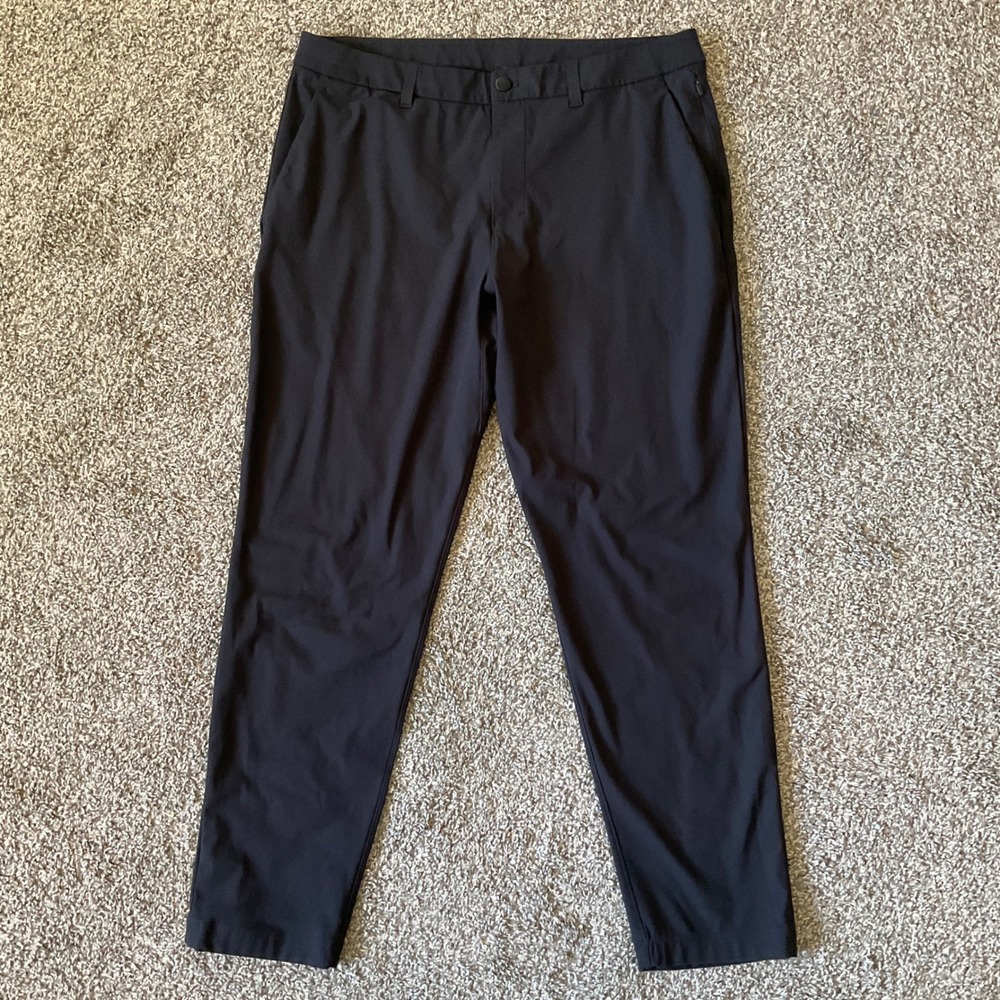 Lululemon Commission Pants 36 Black Slim Tech Golf Work Travel Stretch